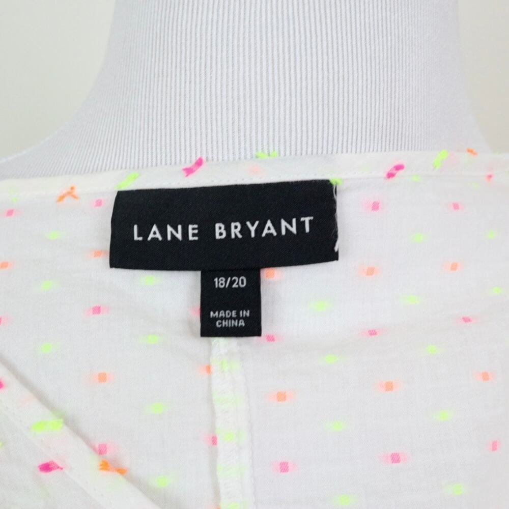Lane Bryant Size 18/20 Plus Textured Peplum Blouse Dolman Sleeve White - Picture 10 of 11